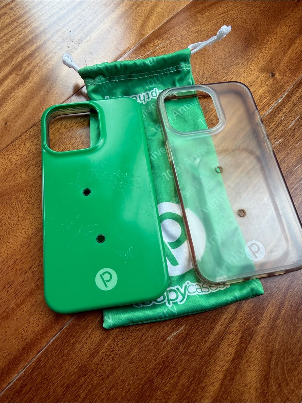 13 pro Green Loopy Phone Case and Clear Loopy phone case.